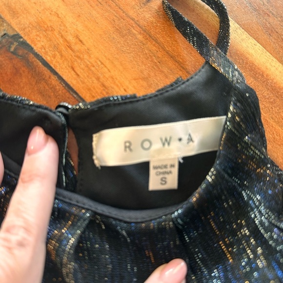 Row A Black and Shimmery Metallic Sleeveless Dress - Picture 2 of 5